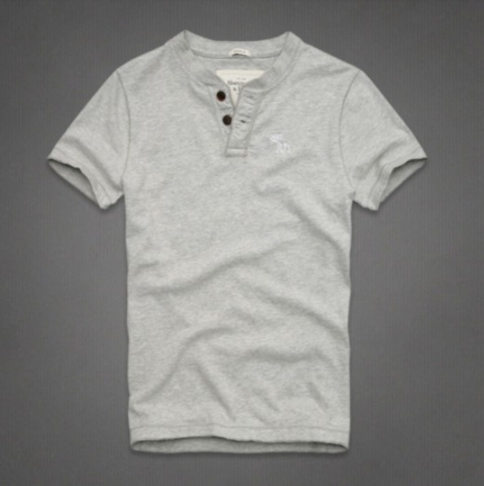 Abercrombie Fitch Hombres Ponte de pie de cuello Corto Remera AF5791
